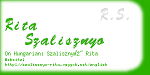 rita szalisznyo business card